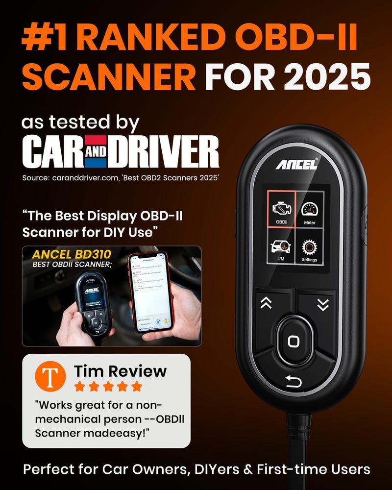 Ancel BD310 OBD2 Scanner & Engine Code Reader - Advanced Battery Test, Trip Analysis, Performance Test, Bluetooth Diagnostic Tool for Android & iPhone - Works for All 1996+ Vehicles - Image 2